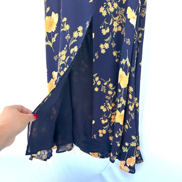 Reformation Navy Wellfleet Dress Midi Cut Outs Backless 4 Wedding Guest - Picture 6 of 11